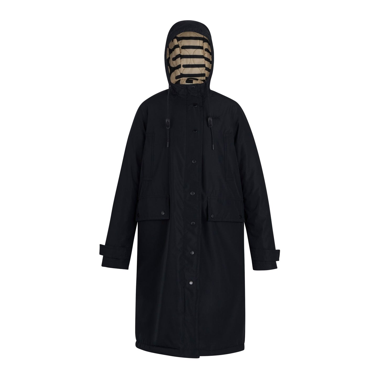 Black - Front - Regatta Womens-Ladies Orla Kiely Wiggle Long Length Waterproof Jacket
