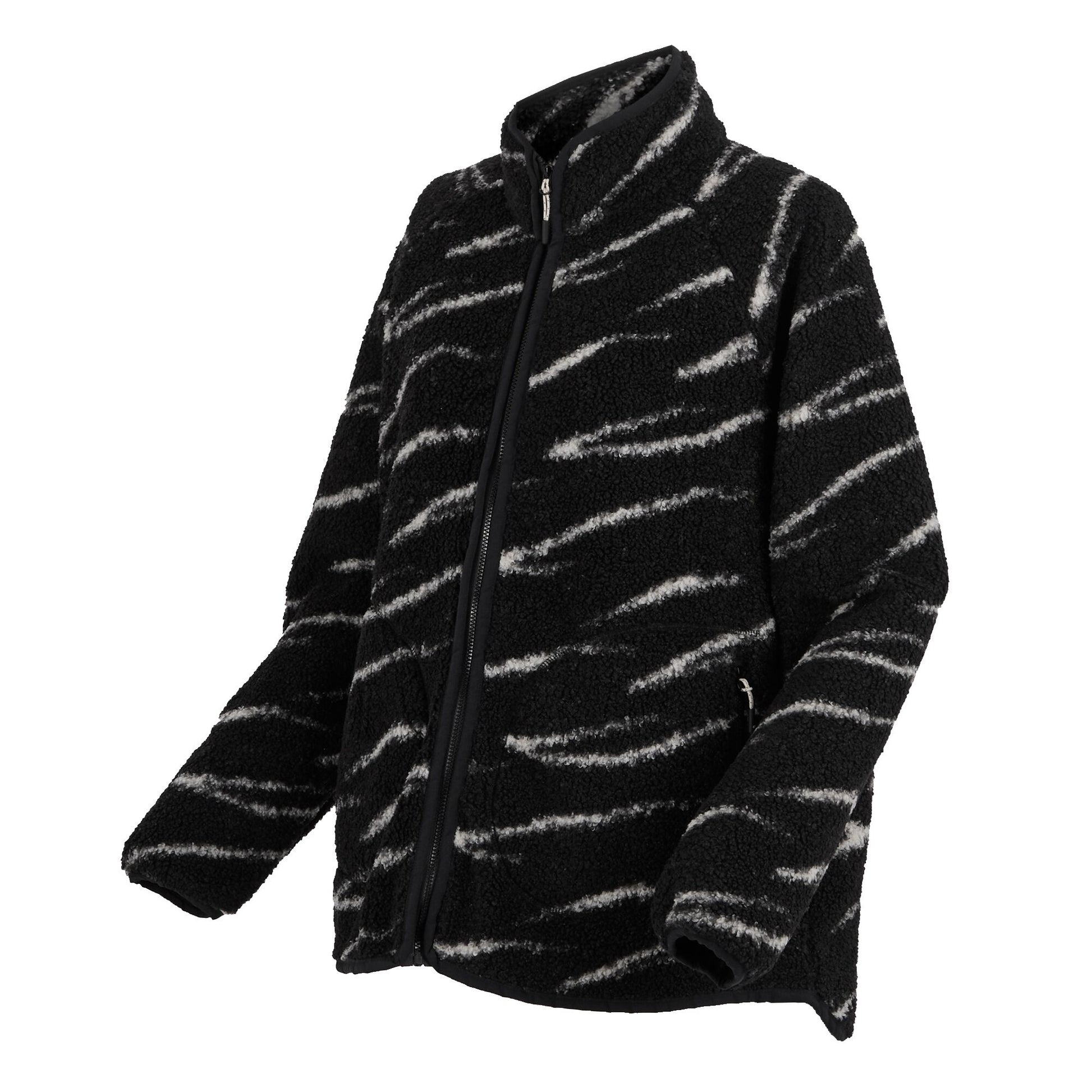 Black-Light Vanilla - Side - Regatta Womens-Ladies Frankie Borg Full Zip Fleece Jacket