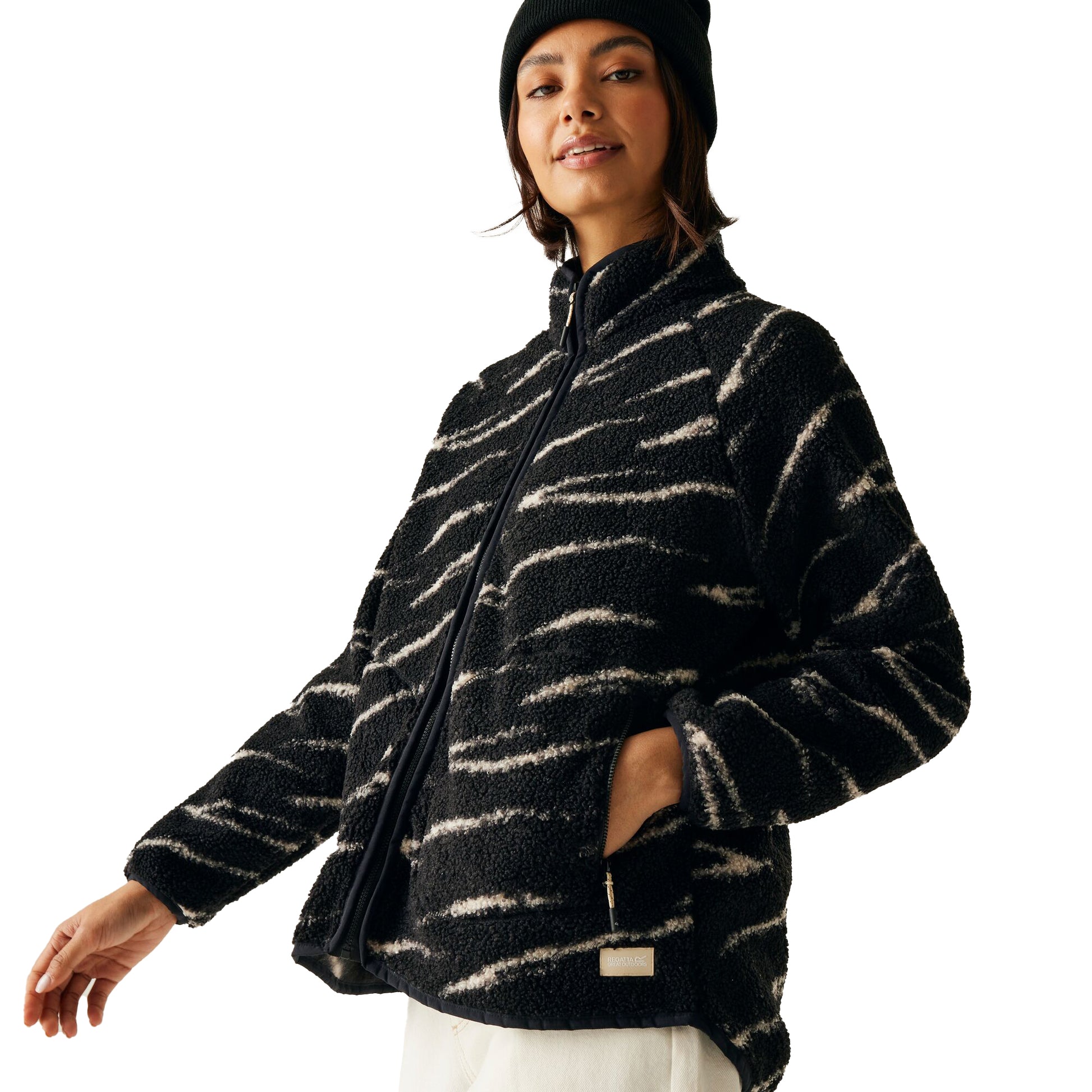 Black-Light Vanilla - Lifestyle - Regatta Womens-Ladies Frankie Borg Full Zip Fleece Jacket