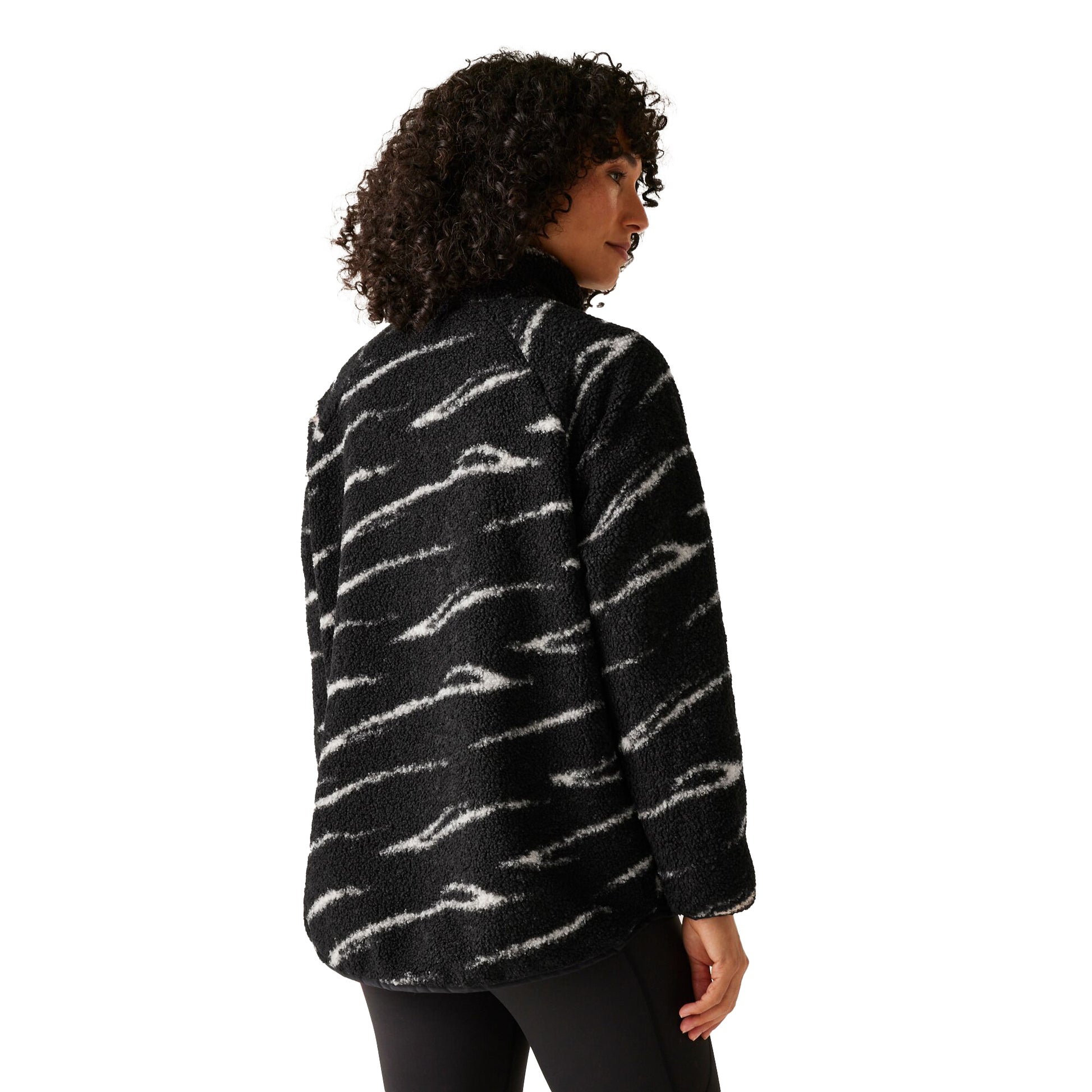 Black-Light Vanilla - Pack Shot - Regatta Womens-Ladies Frankie Borg Full Zip Fleece Jacket