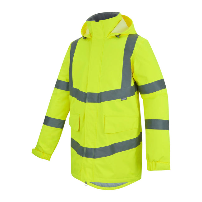 Yellow - Side - Regatta Mens Pro Contract Dover Hi-Vis Parka