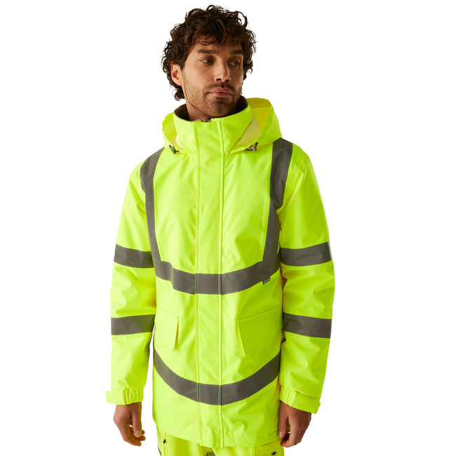 Yellow - Lifestyle - Regatta Mens Pro Contract Dover Hi-Vis Parka
