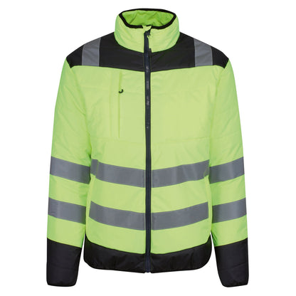 Yellow - Front - Regatta Mens Two Tone Thermal Hi-Vis Jacket
