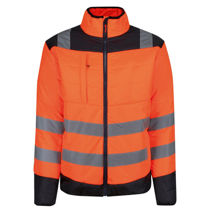 Orange - Front - Regatta Mens Two Tone Thermal Hi-Vis Jacket