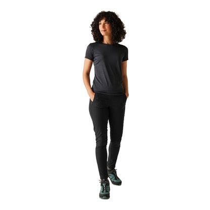 Black - Close up - Regatta Womens-Ladies Pentre II Stretch Walking Trousers