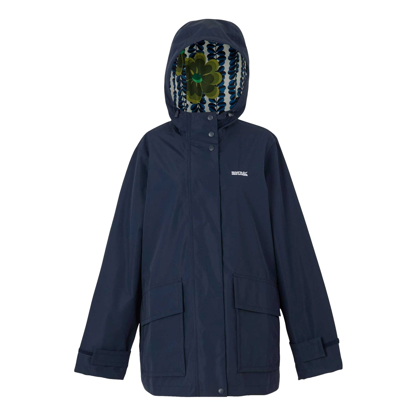 Navy - Front - Regatta Womens-Ladies Orla Kiely Lotus Waterproof Jacket