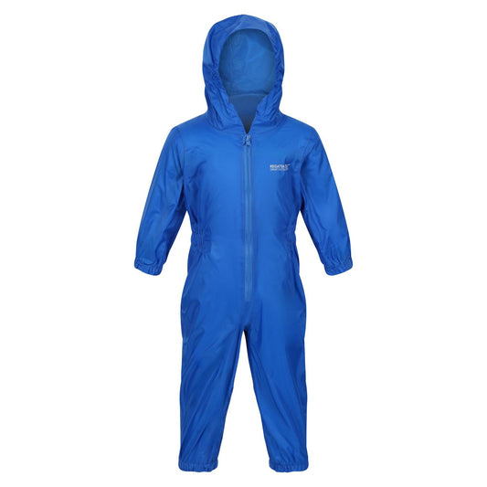 Oxford Blue - Front - Regatta Childrens-Kids Waterproof Puddle Suit