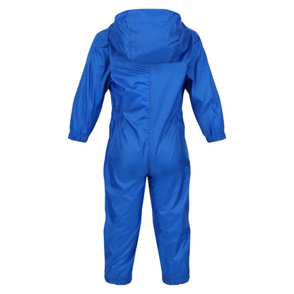 Oxford Blue - Back - Regatta Childrens-Kids Waterproof Puddle Suit