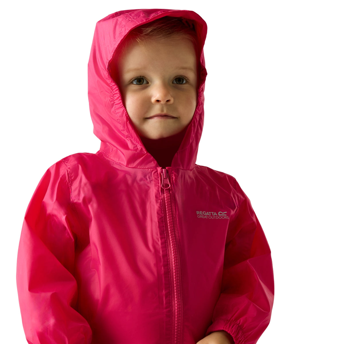 Jem Pink - Lifestyle - Regatta Childrens-Kids Waterproof Puddle Suit