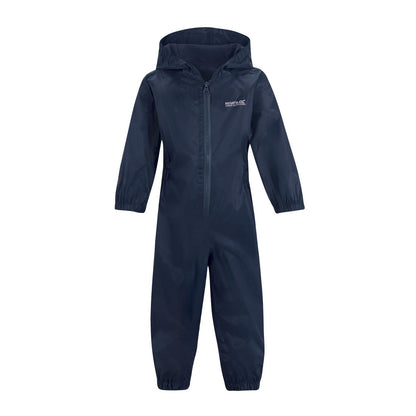 Navy - Front - Regatta Childrens-Kids Waterproof Puddle Suit