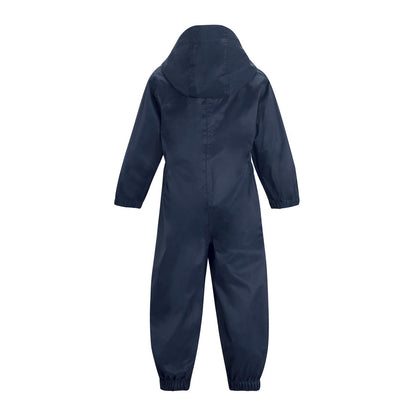 Navy - Back - Regatta Childrens-Kids Waterproof Puddle Suit