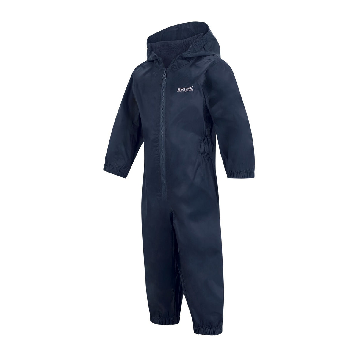 Navy - Side - Regatta Childrens-Kids Waterproof Puddle Suit