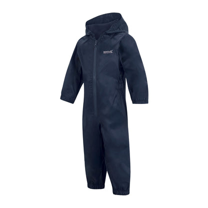 Navy - Side - Regatta Childrens-Kids Waterproof Puddle Suit