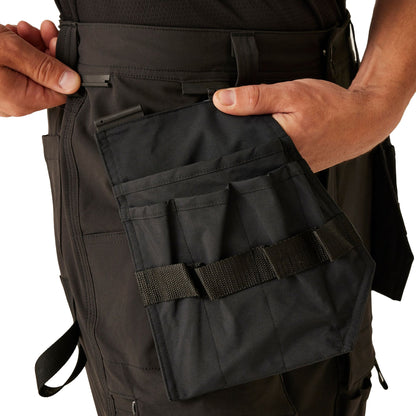 Yellow-Black - Pack Shot - Regatta Mens High-Vis Holster Pocket Work Trousers