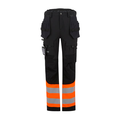 Orange-Black - Front - Regatta Mens High-Vis Holster Pocket Work Trousers