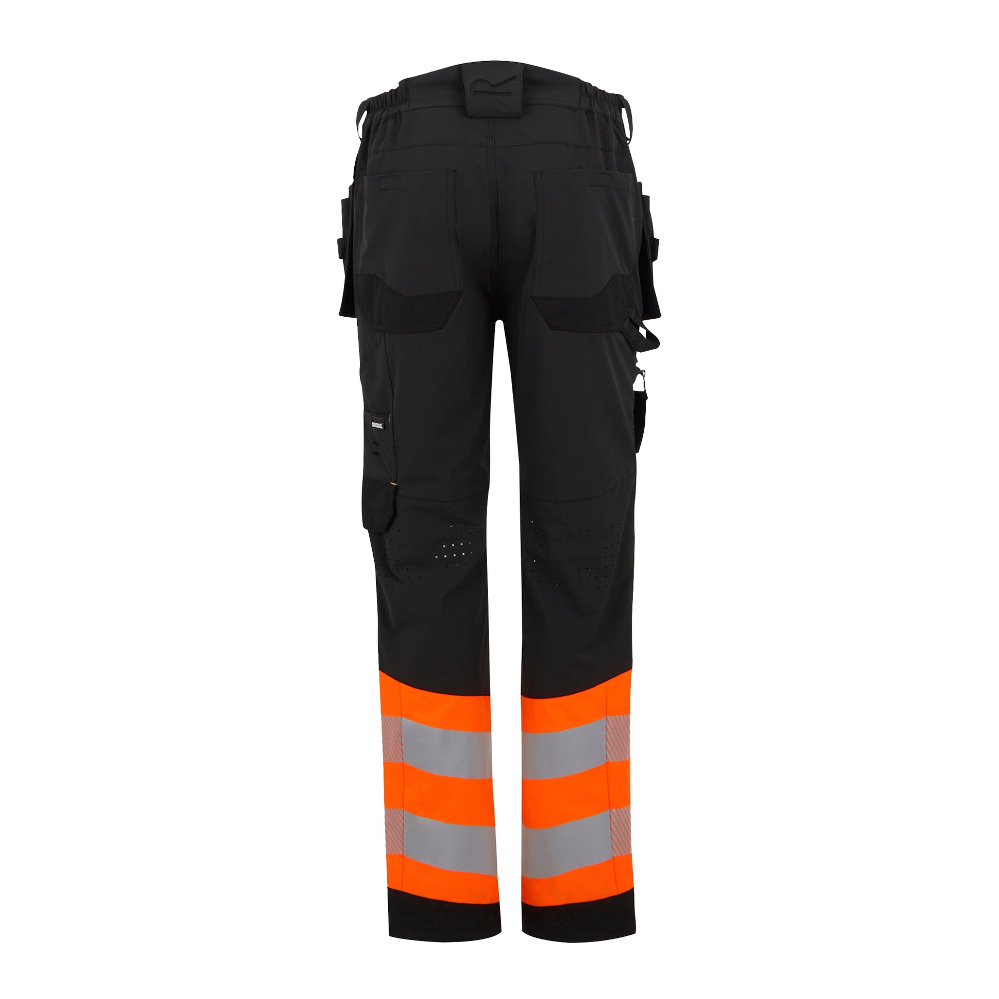 Orange-Black - Back - Regatta Mens High-Vis Holster Pocket Work Trousers