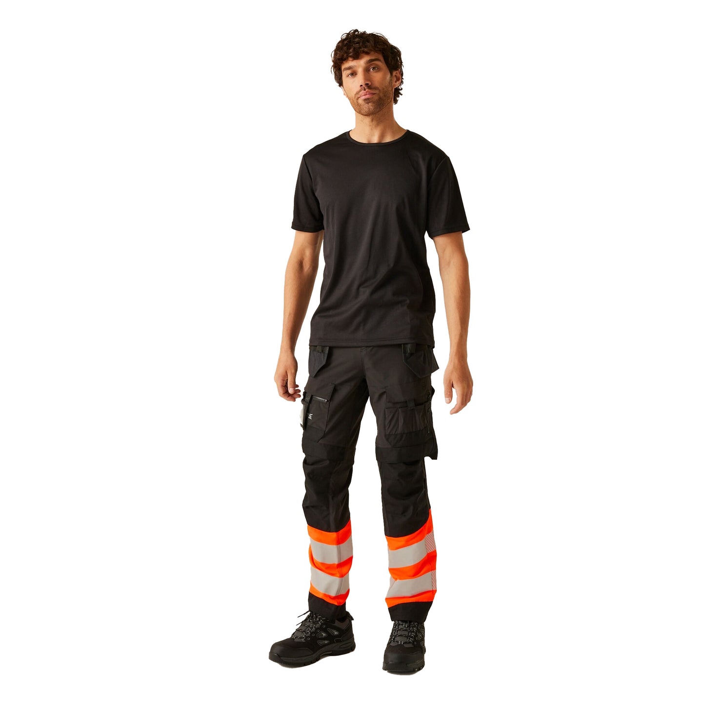 Orange-Black - Lifestyle - Regatta Mens High-Vis Holster Pocket Work Trousers