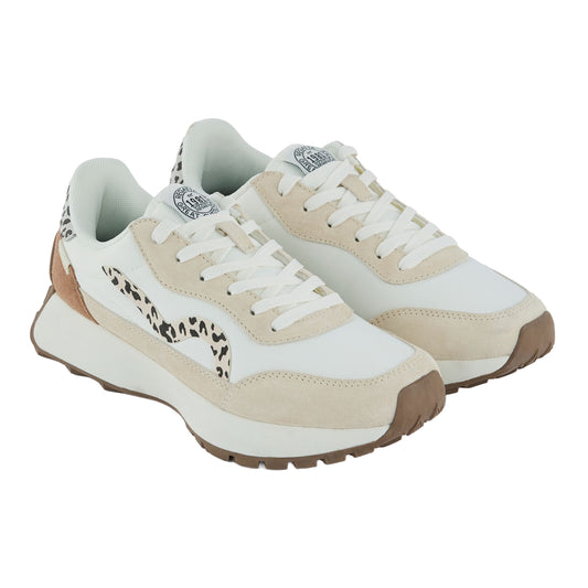 Vanilla - Front - Regatta Womens-Ladies Marine Heritage II Leopard Print Suede Trainers