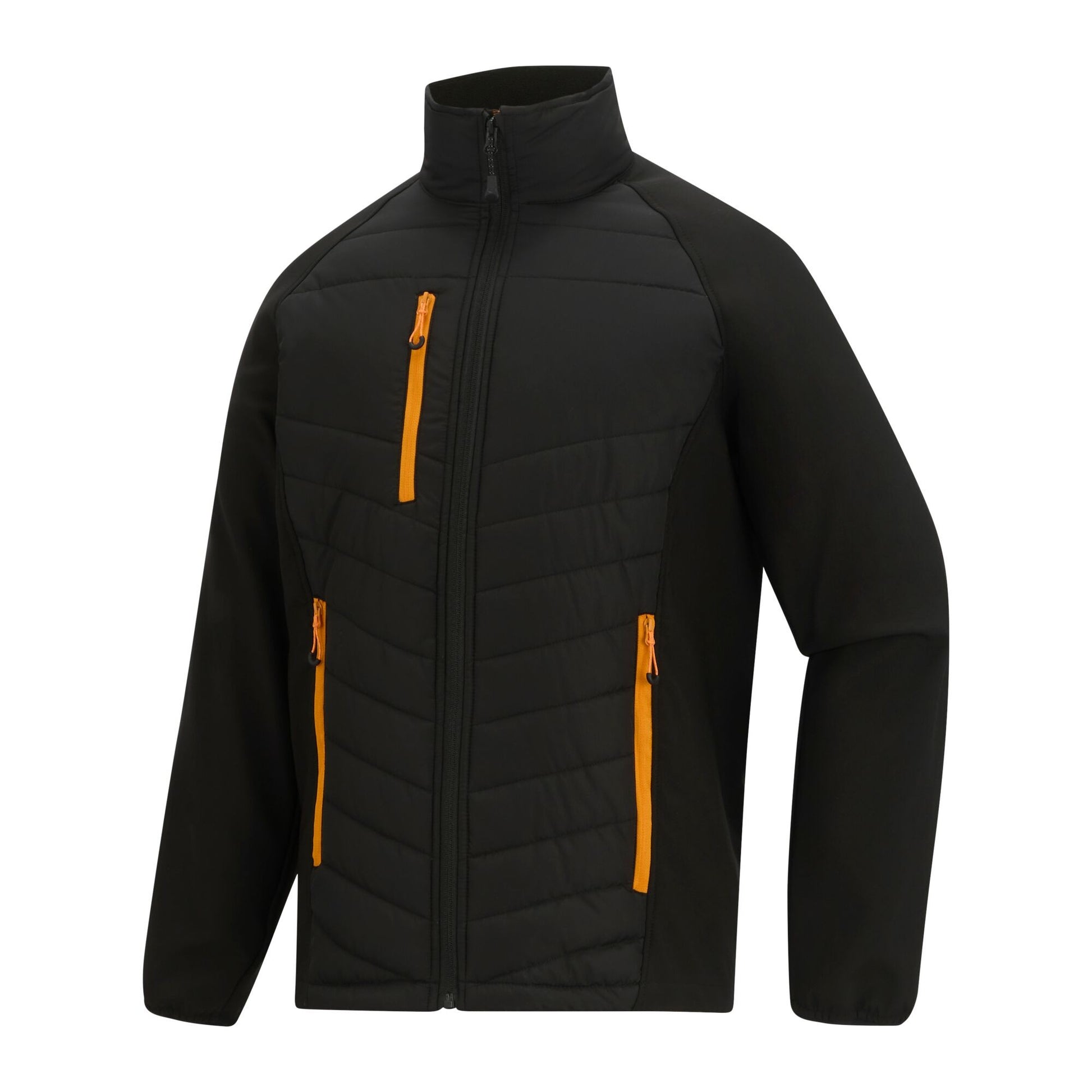 Black-Orange Pop - Side - Regatta Mens Full Zip Padded Jacket
