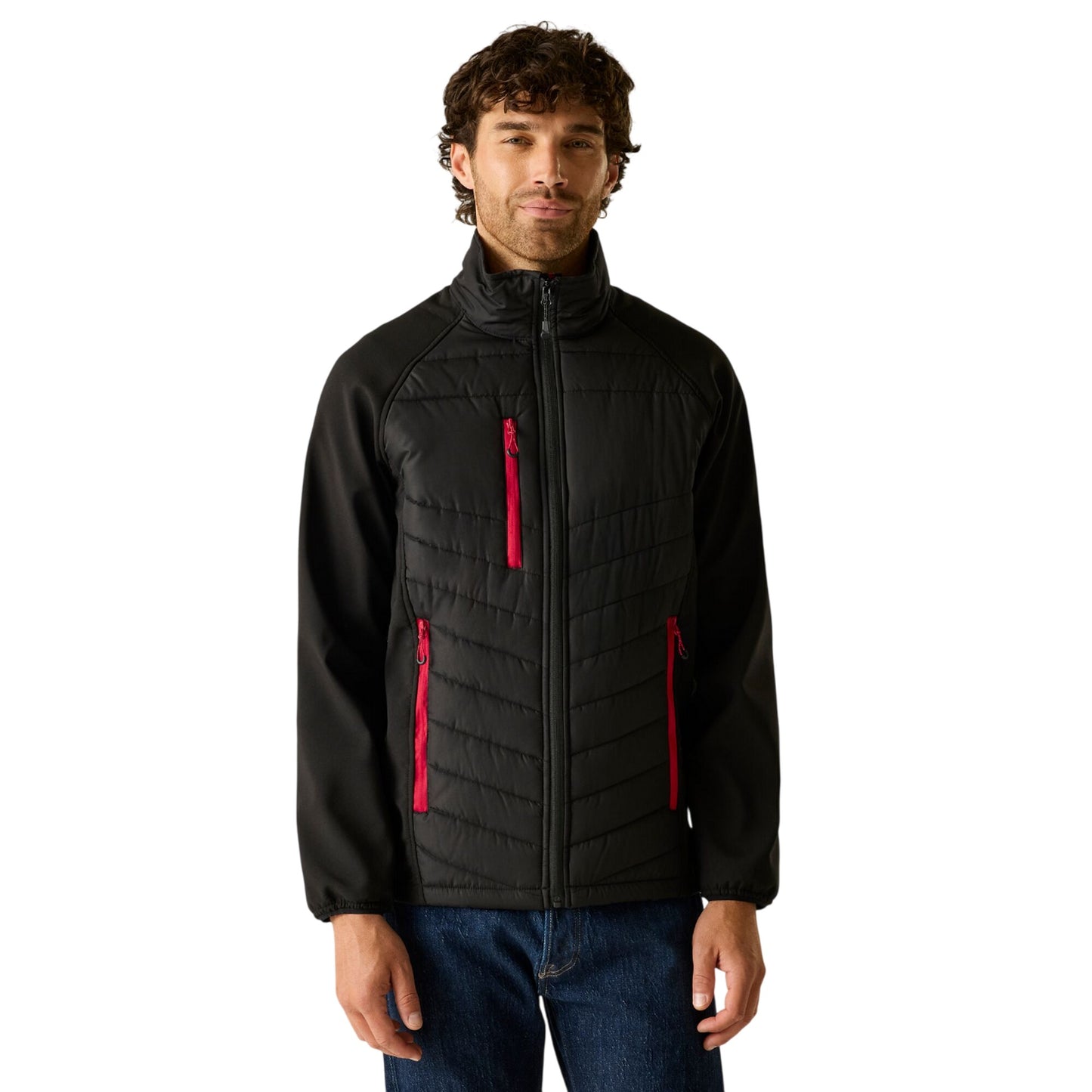 Black-Classic Red - Lifestyle - Regatta Mens Full Zip Padded Jacket
