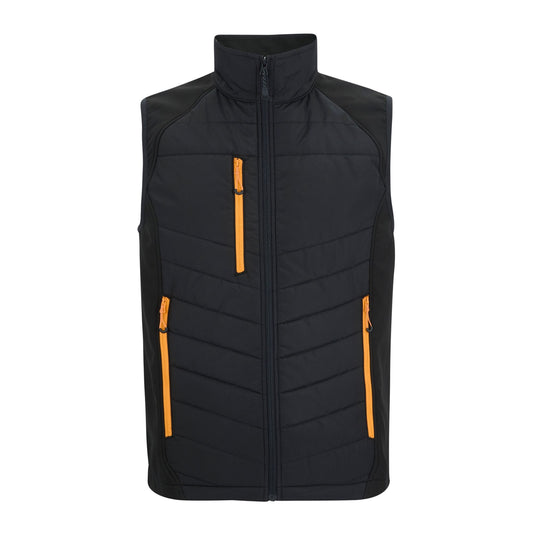 Black-Orange Pop - Front - Regatta Mens Full Zip Gilet