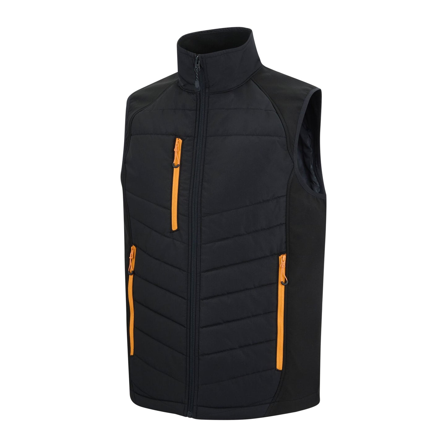 Black-Orange Pop - Side - Regatta Mens Full Zip Gilet