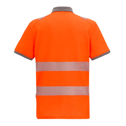 Orange - Back - Regatta Unisex Adult Polycotton Hi-Vis Polo Shirt