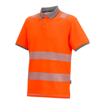 Orange - Side - Regatta Unisex Adult Polycotton Hi-Vis Polo Shirt