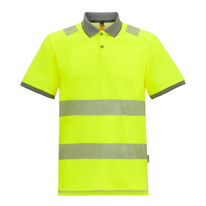 Yellow - Front - Regatta Unisex Adult Polycotton Hi-Vis Polo Shirt