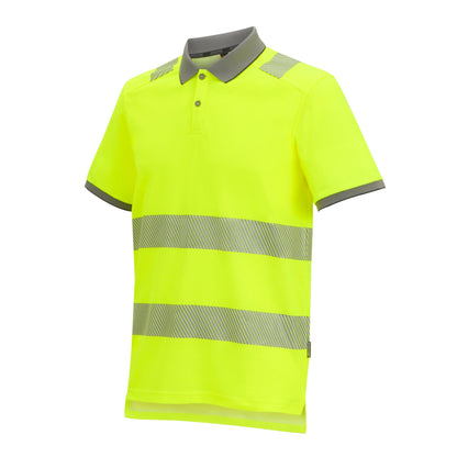 Yellow - Side - Regatta Unisex Adult Polycotton Hi-Vis Polo Shirt