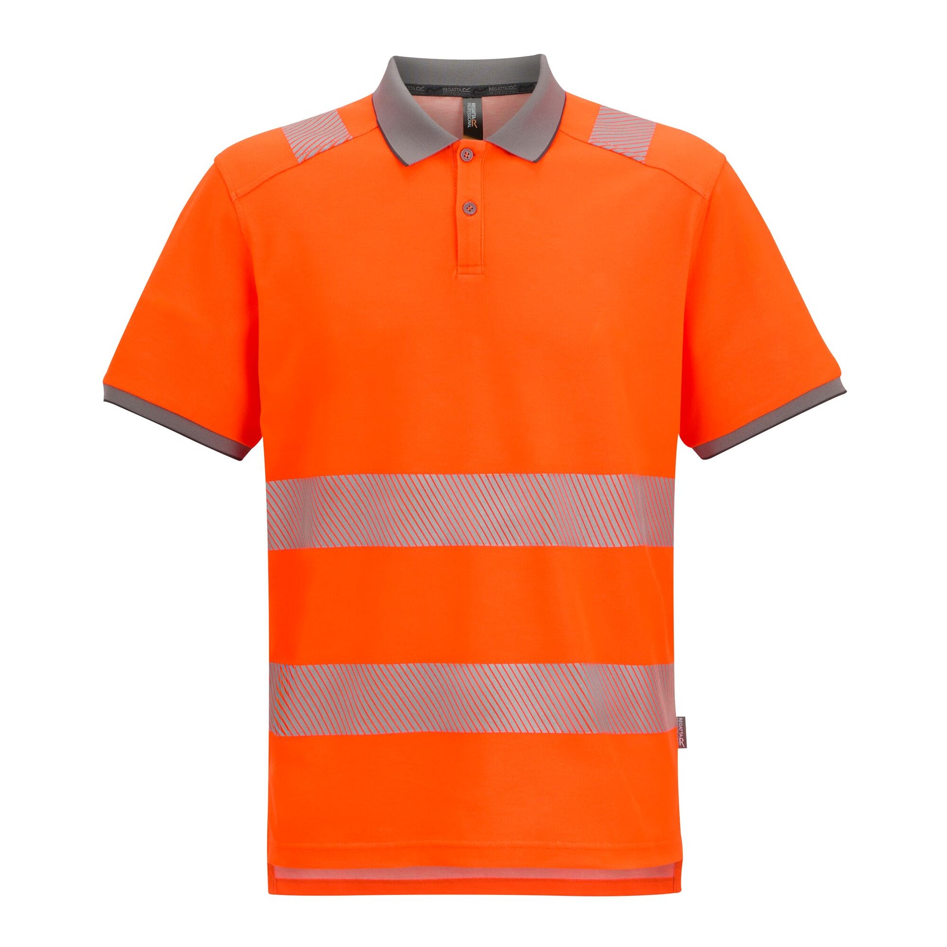 Orange - Front - Regatta Unisex Adult Polycotton Hi-Vis Polo Shirt