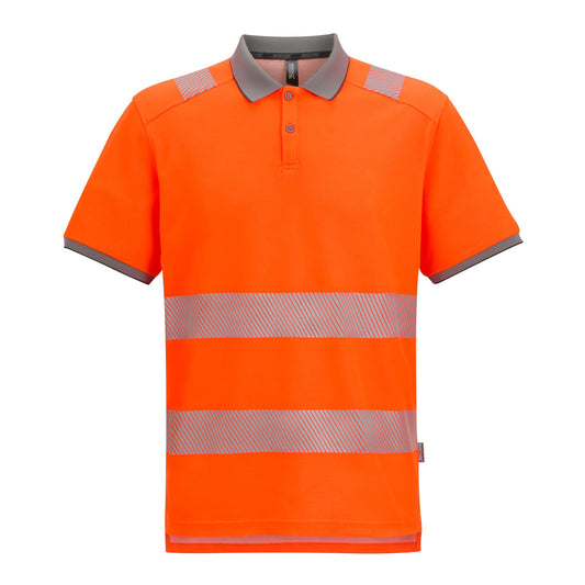 Orange - Front - Regatta Unisex Adult Polycotton Hi-Vis Polo Shirt