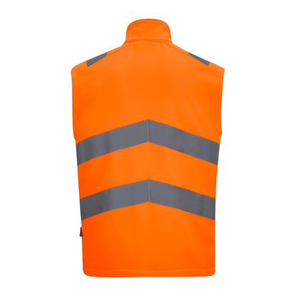 Orange - Back - Regatta Mens Pro Contract Ablaze Soft Full Zip Hi-Vis Vest