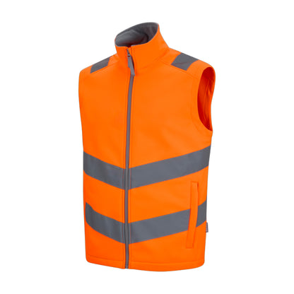 Orange - Side - Regatta Mens Pro Contract Ablaze Soft Full Zip Hi-Vis Vest