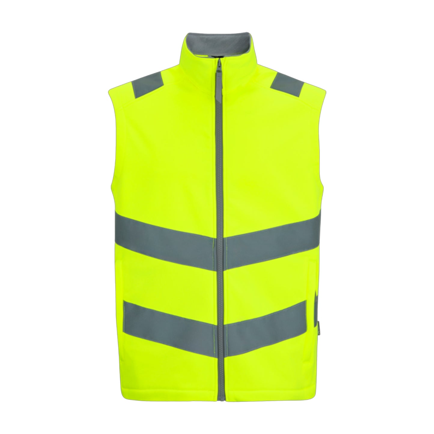 Yellow - Front - Regatta Mens Pro Contract Ablaze Soft Full Zip Hi-Vis Vest