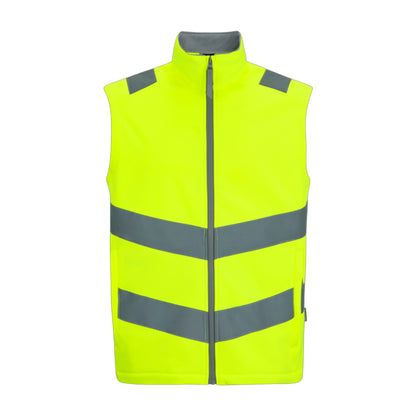 Yellow - Front - Regatta Mens Pro Contract Ablaze Soft Full Zip Hi-Vis Vest