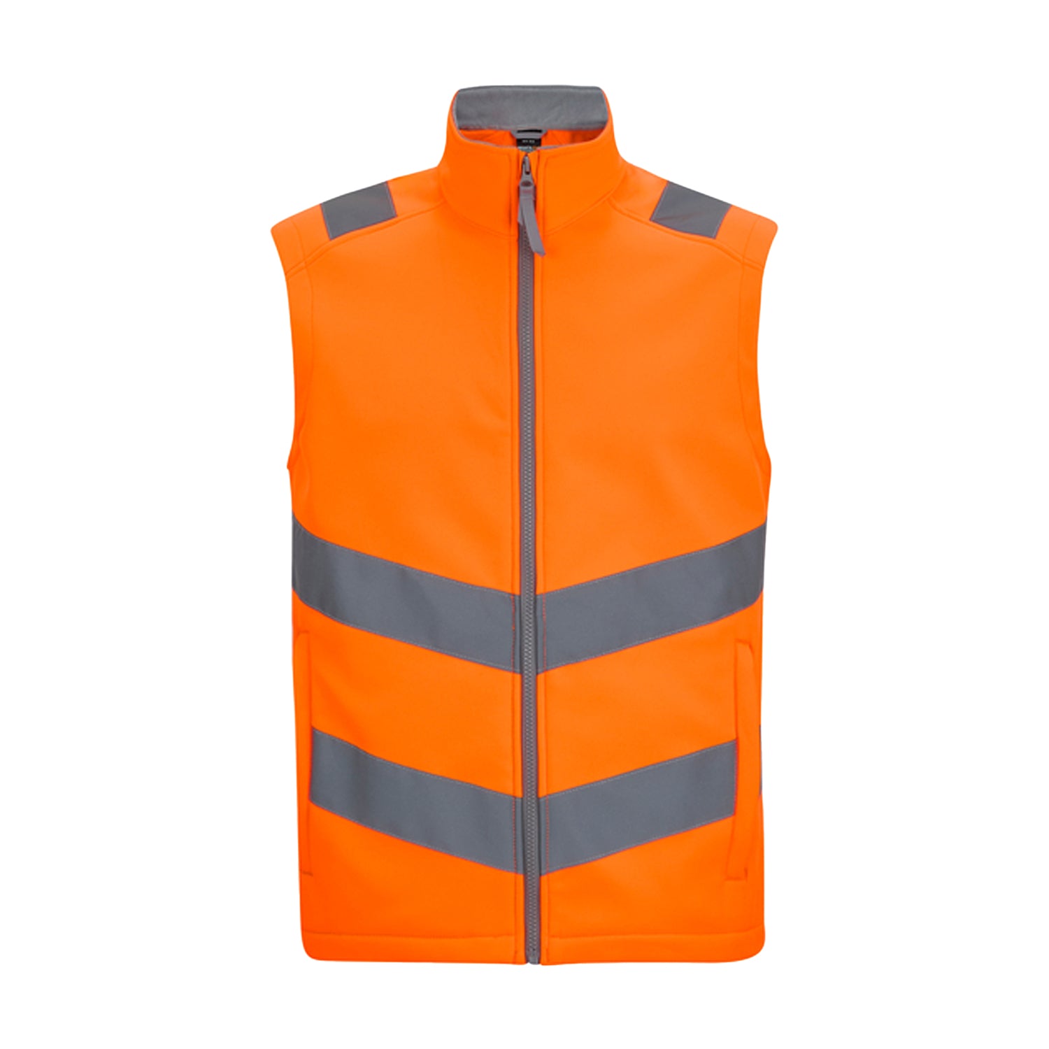 Orange - Front - Regatta Mens Pro Contract Ablaze Soft Full Zip Hi-Vis Vest