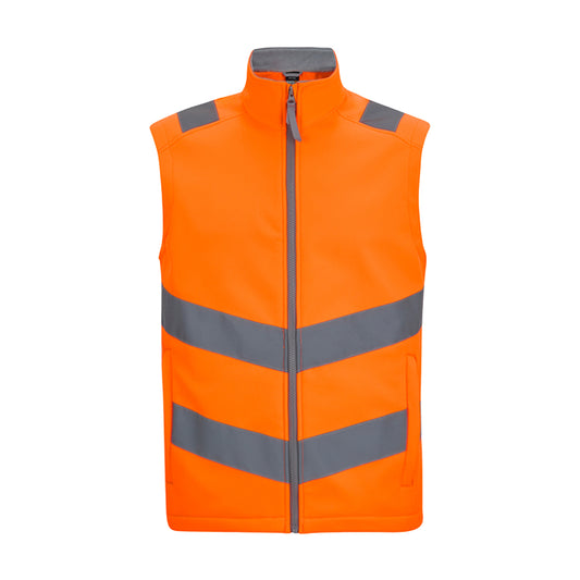 Orange - Front - Regatta Mens Pro Contract Ablaze Soft Full Zip Hi-Vis Vest