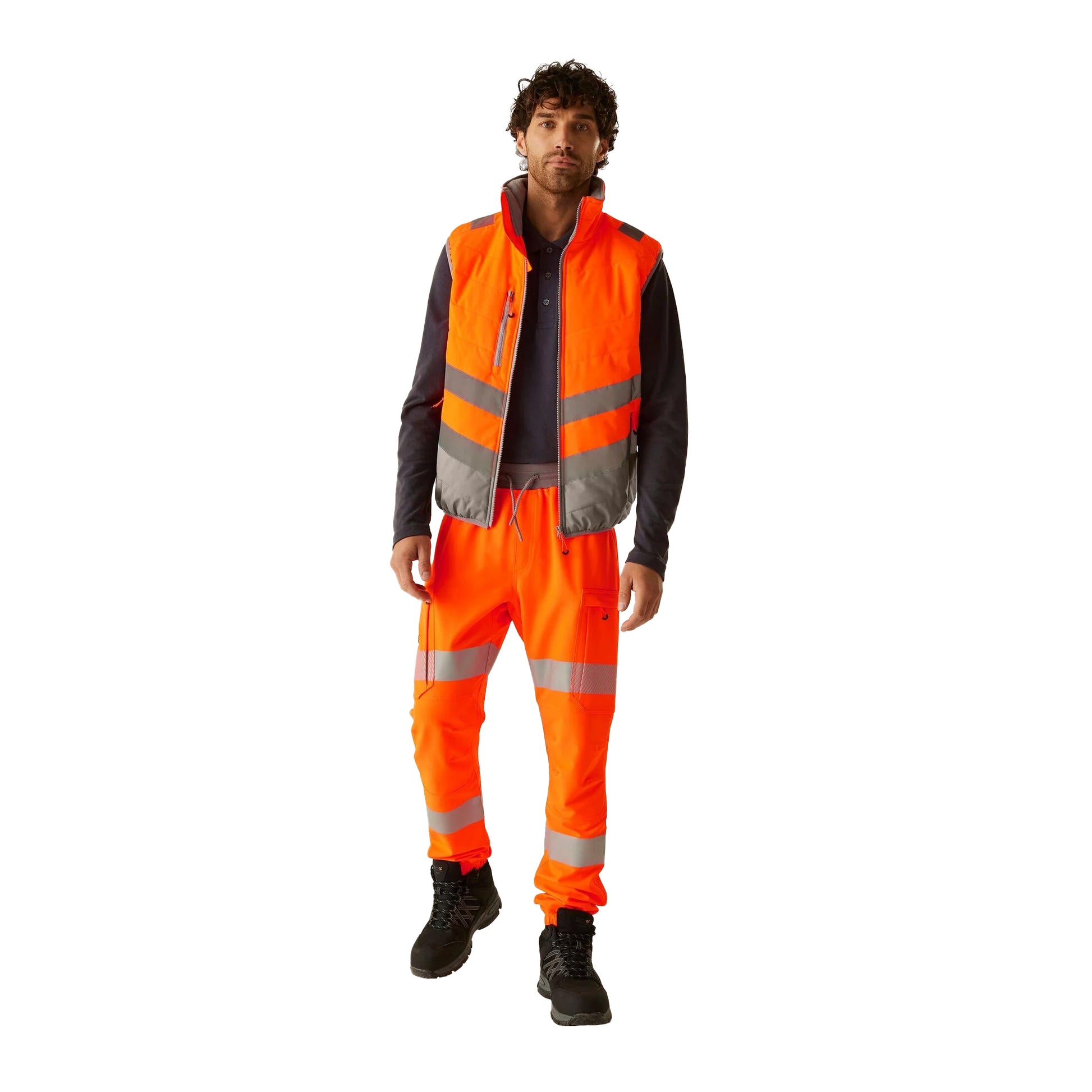 Orange - Lifestyle - Regatta Mens Thermal Two Tone Hi-Vis Vest