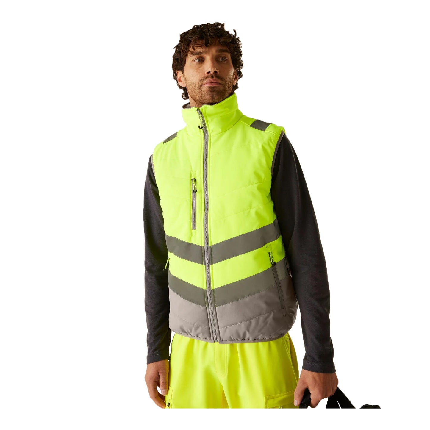 Yellow - Lifestyle - Regatta Mens Thermal Two Tone Hi-Vis Vest