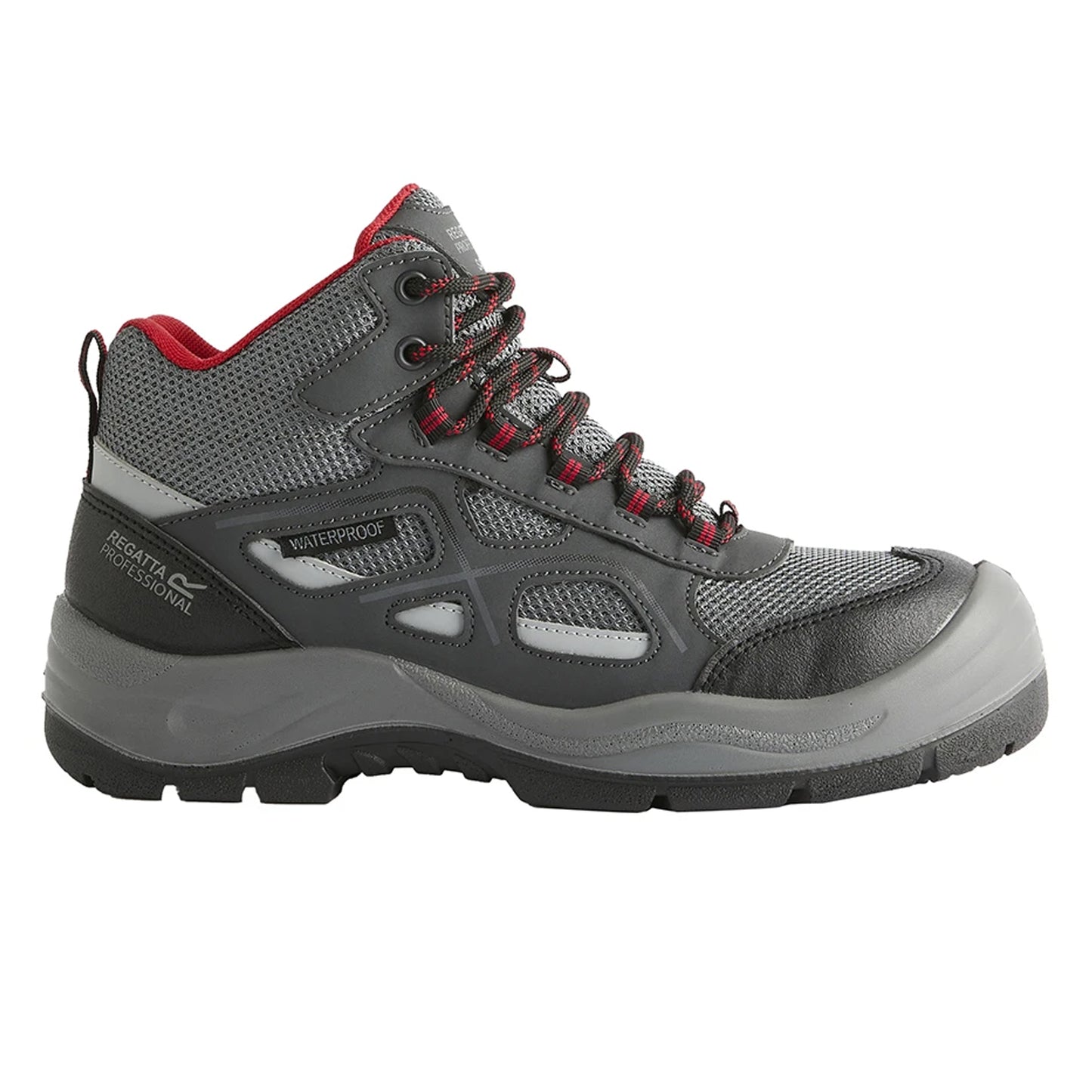 Granite-Red - Side - Regatta Mens Limestone Waterproof Safety Boots