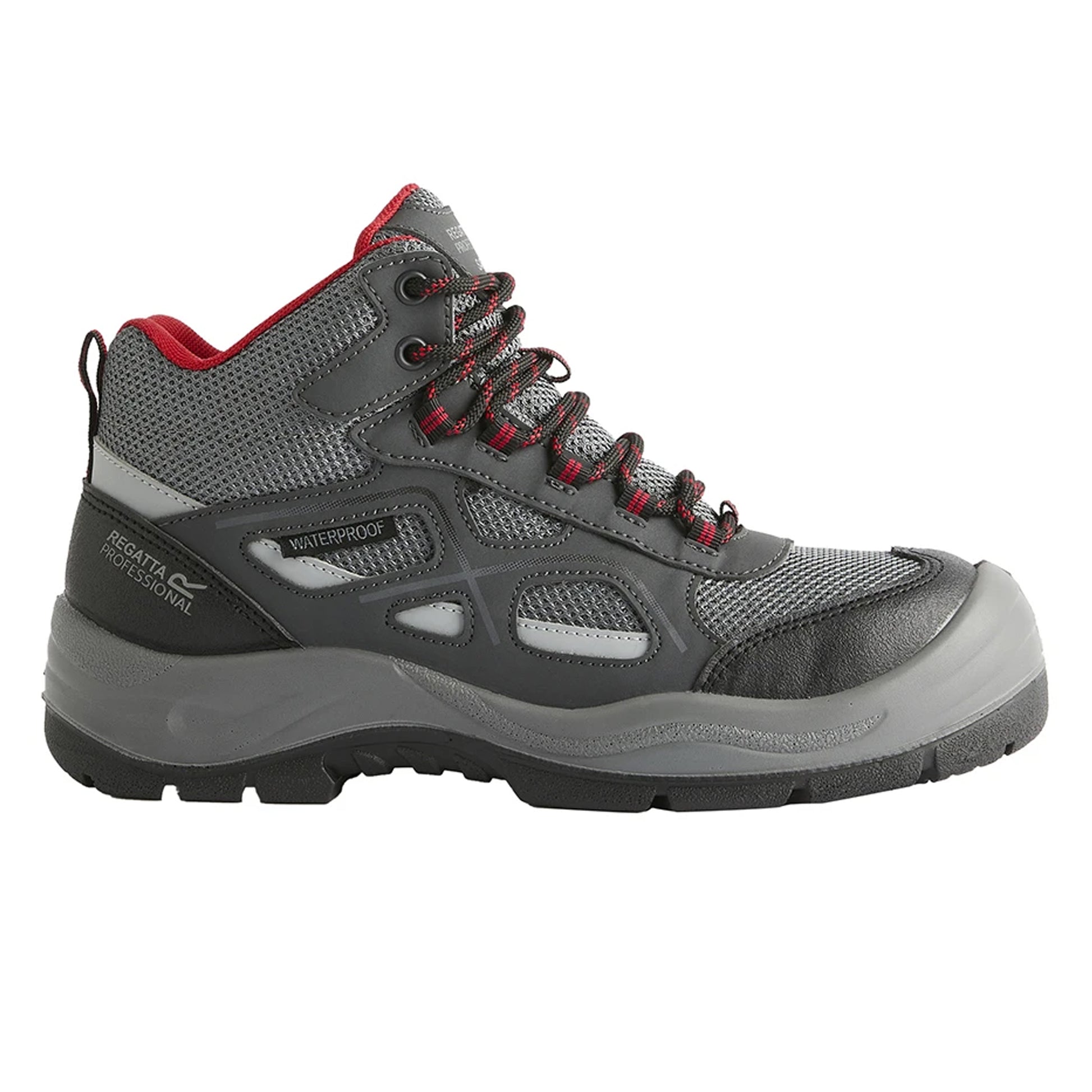 Granite-Red - Side - Regatta Mens Limestone Waterproof Safety Boots
