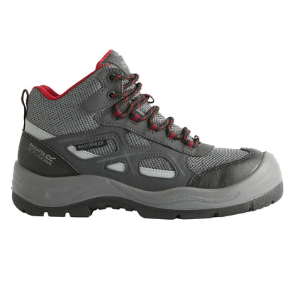 Granite-Red - Side - Regatta Mens Limestone Waterproof Safety Boots
