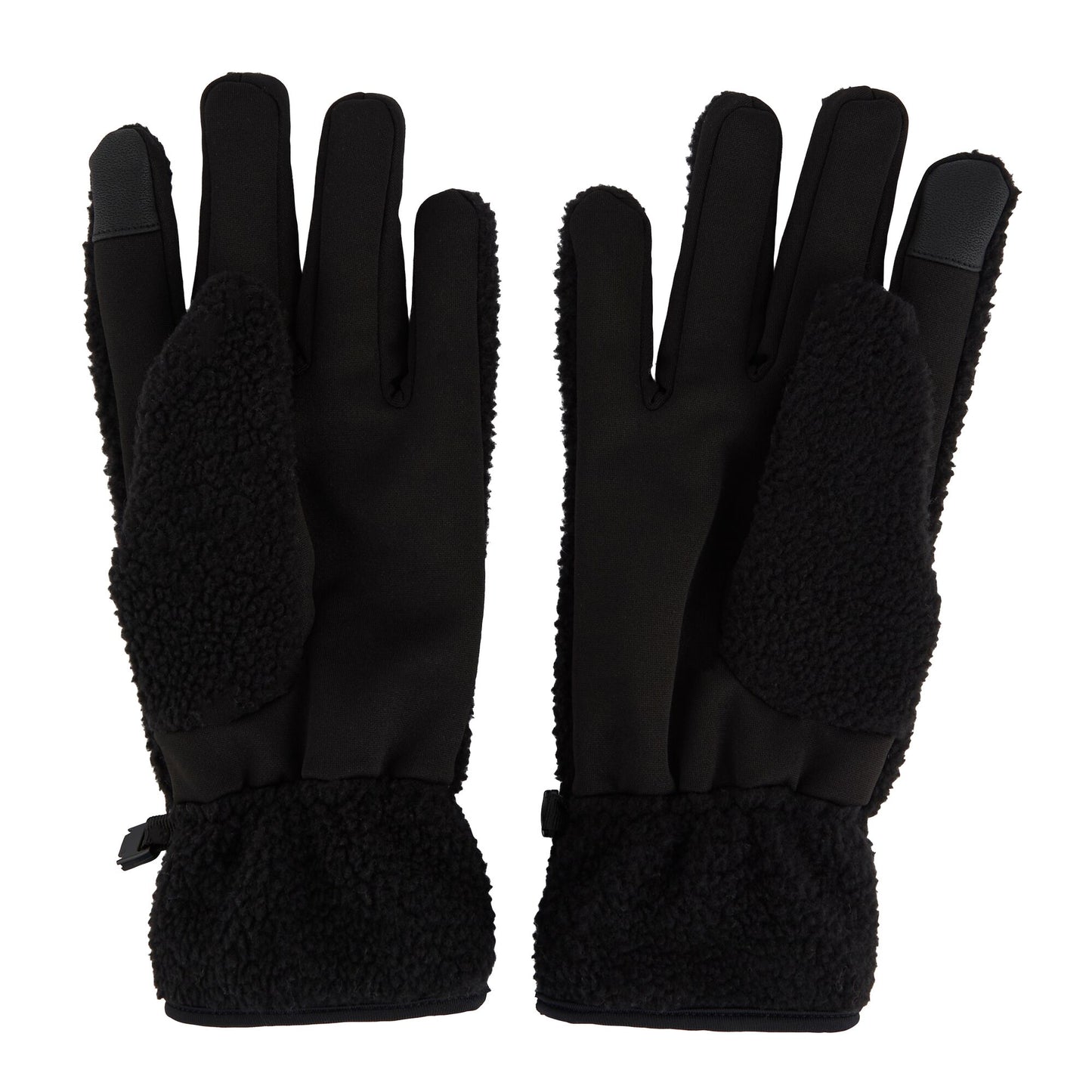 Black - Back - Regatta Unisex Adult Tech Touch Screen Borg Logo Winter Gloves