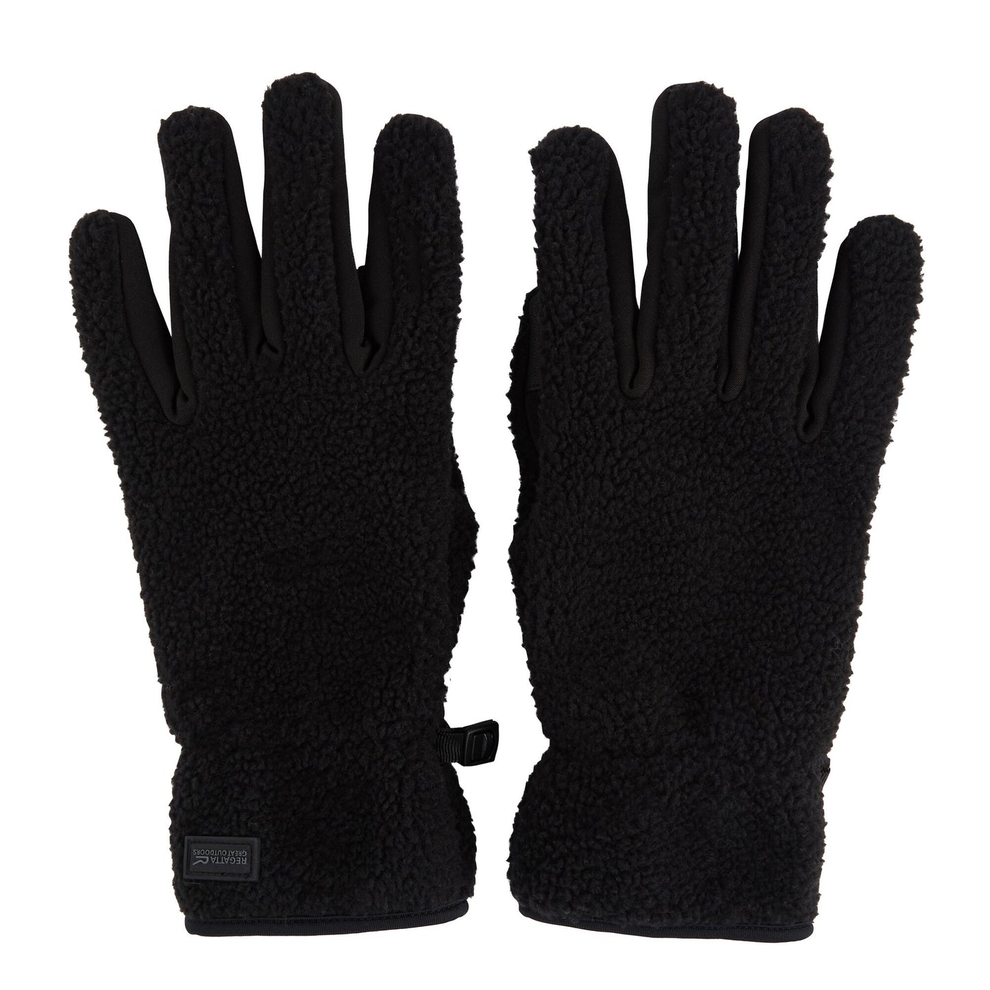 Black - Front - Regatta Unisex Adult Tech Touch Screen Borg Logo Winter Gloves