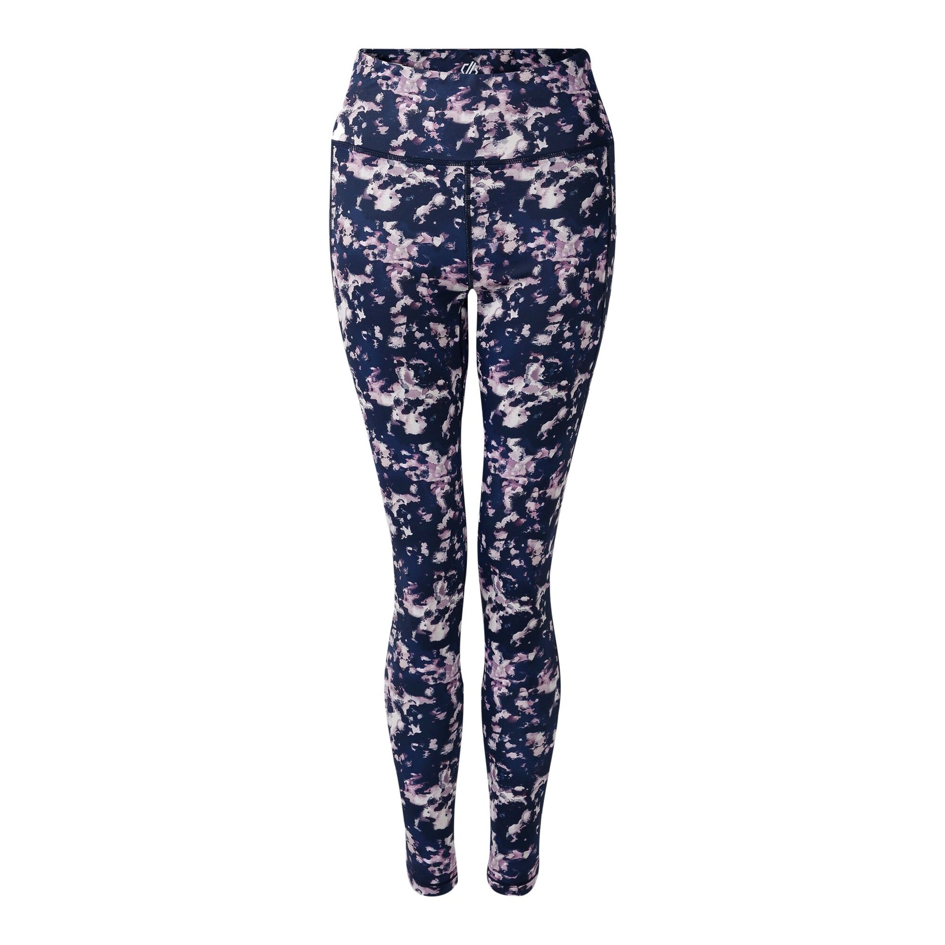 Navy - Front - Dare 2B Womens-Ladies Influential II Ink Print Leggings