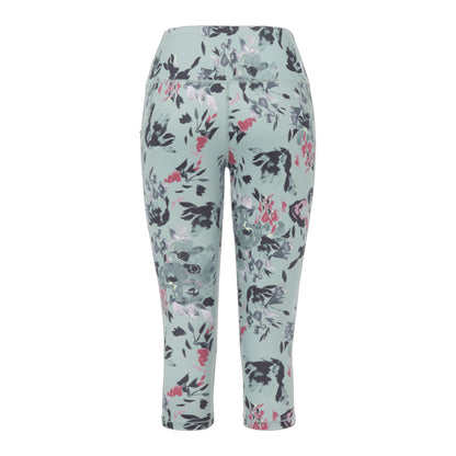 Glacier Green - Back - Dare 2B Womens-Ladies Influential II Floral 3-4 Leggings