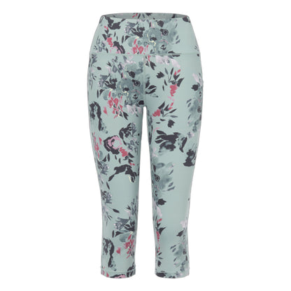Glacier Green - Front - Dare 2B Womens-Ladies Influential II Floral 3-4 Leggings