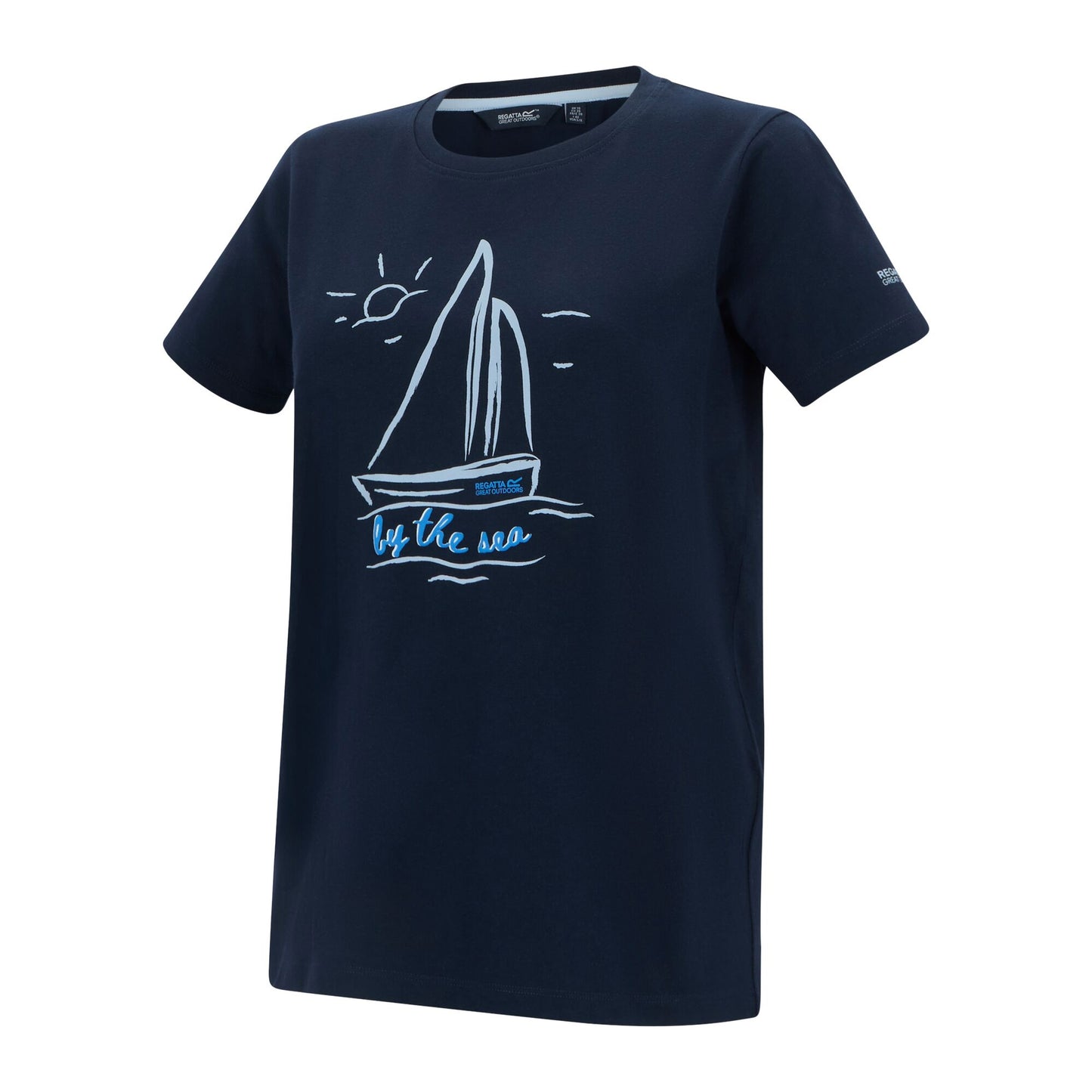 Navy - Side - Regatta Womens-Ladies Filandra VX Sailboat T-Shirt