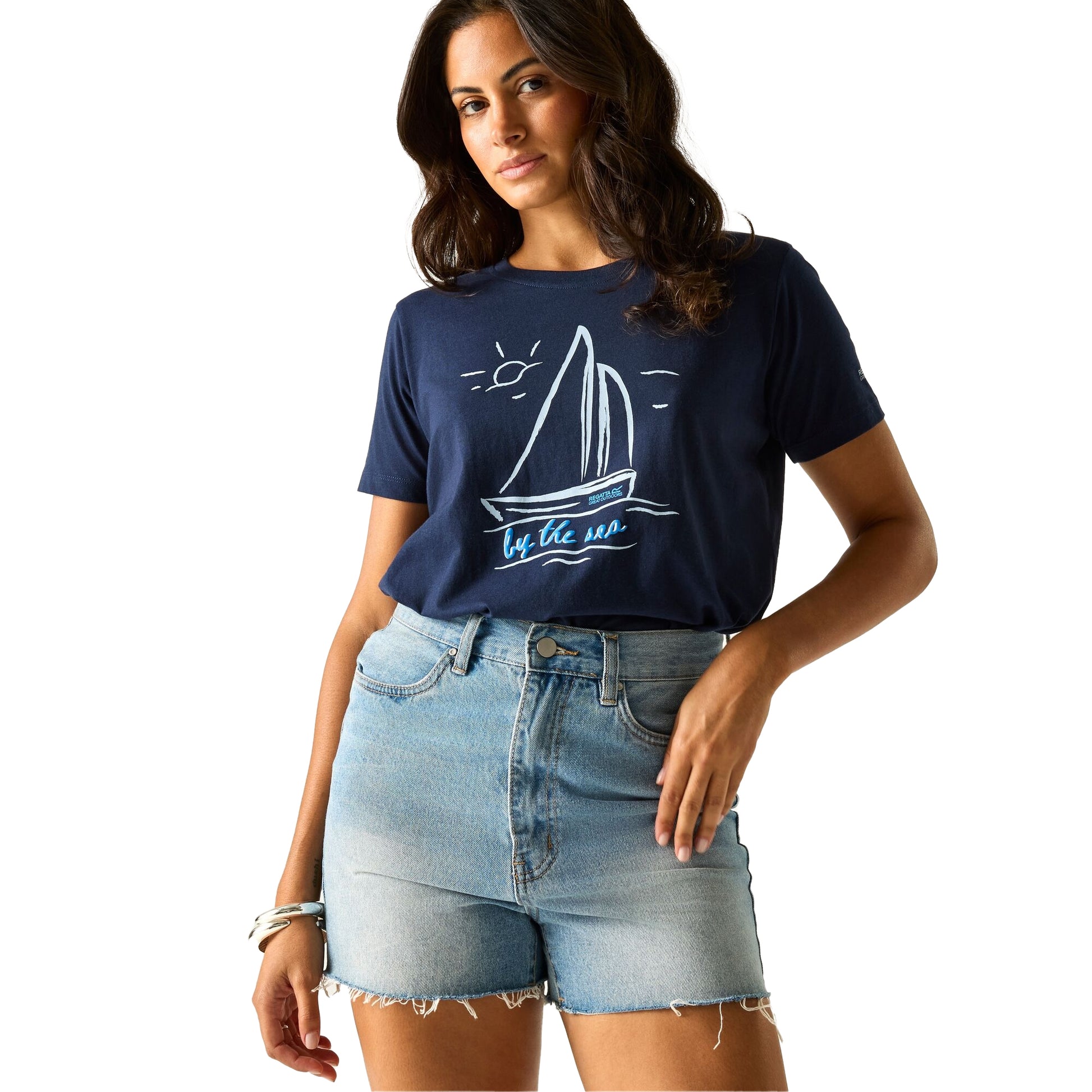 Navy - Lifestyle - Regatta Womens-Ladies Filandra VX Sailboat T-Shirt